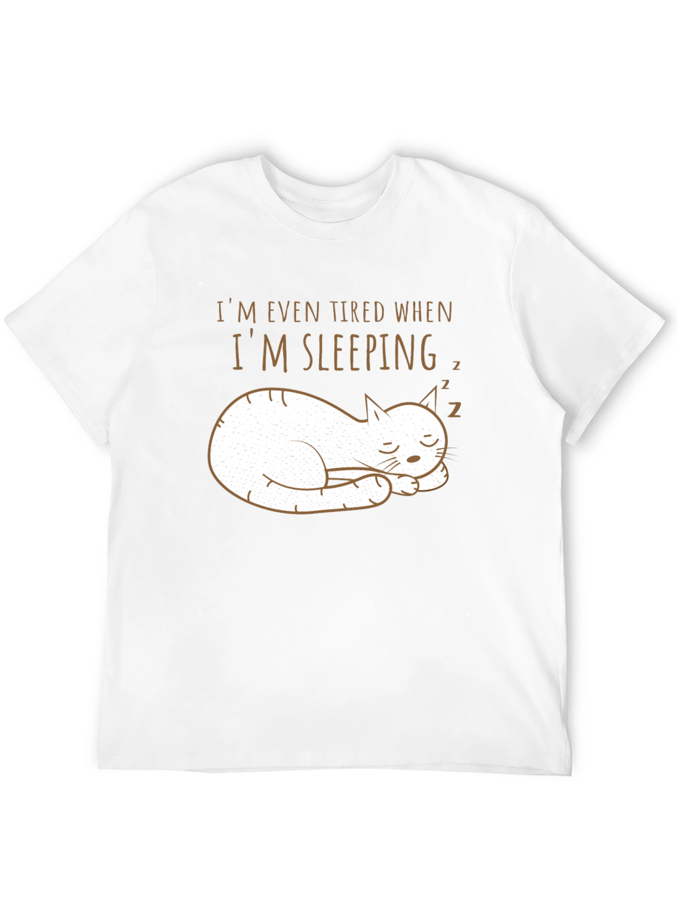 Funny Sleeping Cat T-Shirt - Even Tired When Sleeping!
