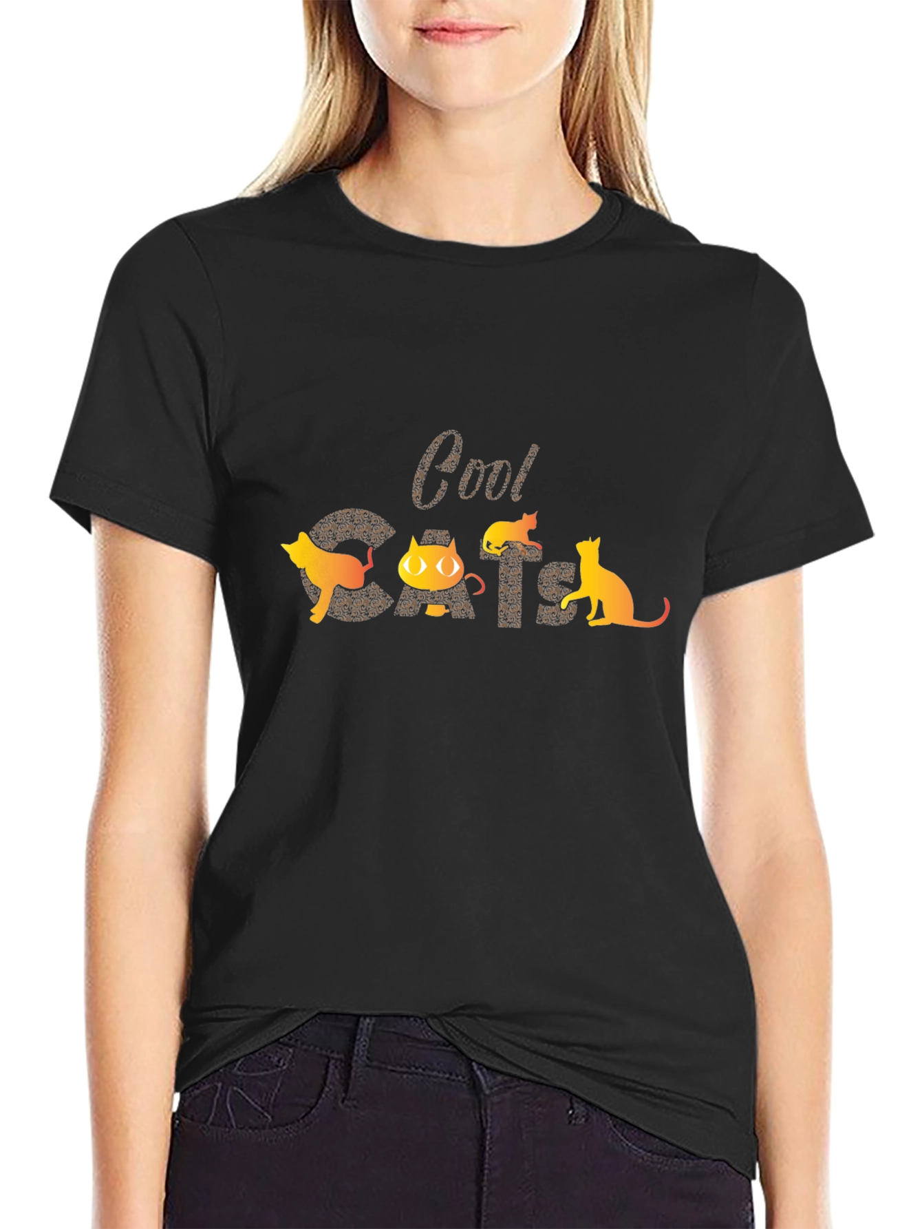 Cool Cats Graphic Tee - Mens Black T-Shirt