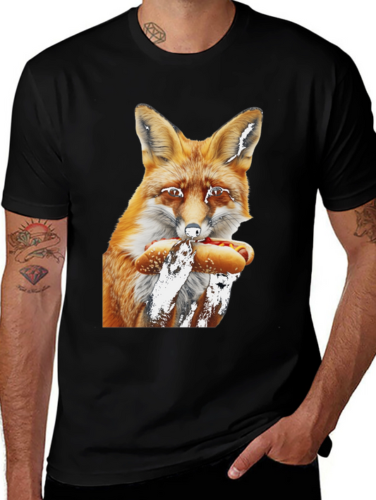 Fox Eating Hotdog Graphic Tee
