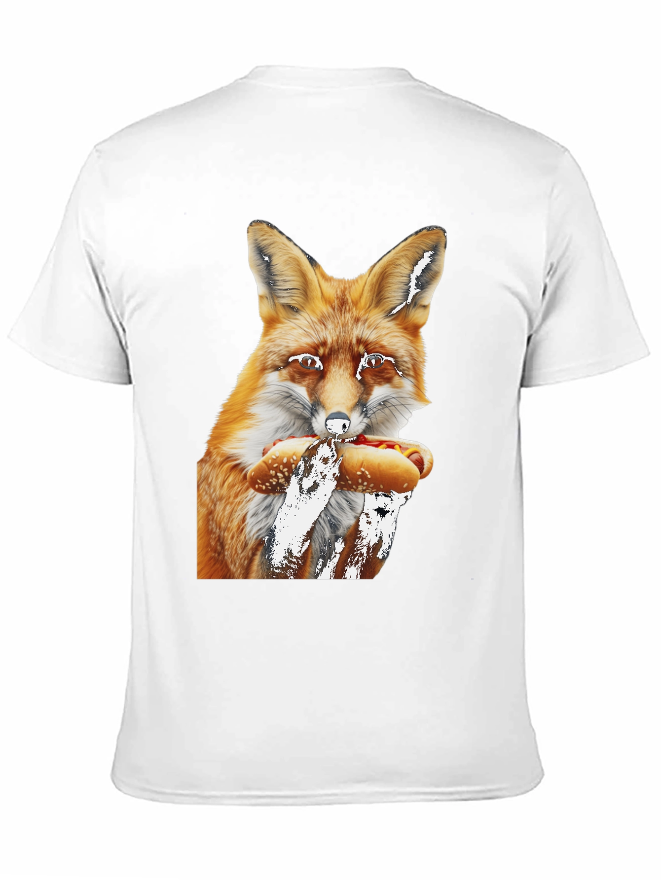 Fox Eating Hotdog Graphic Tee