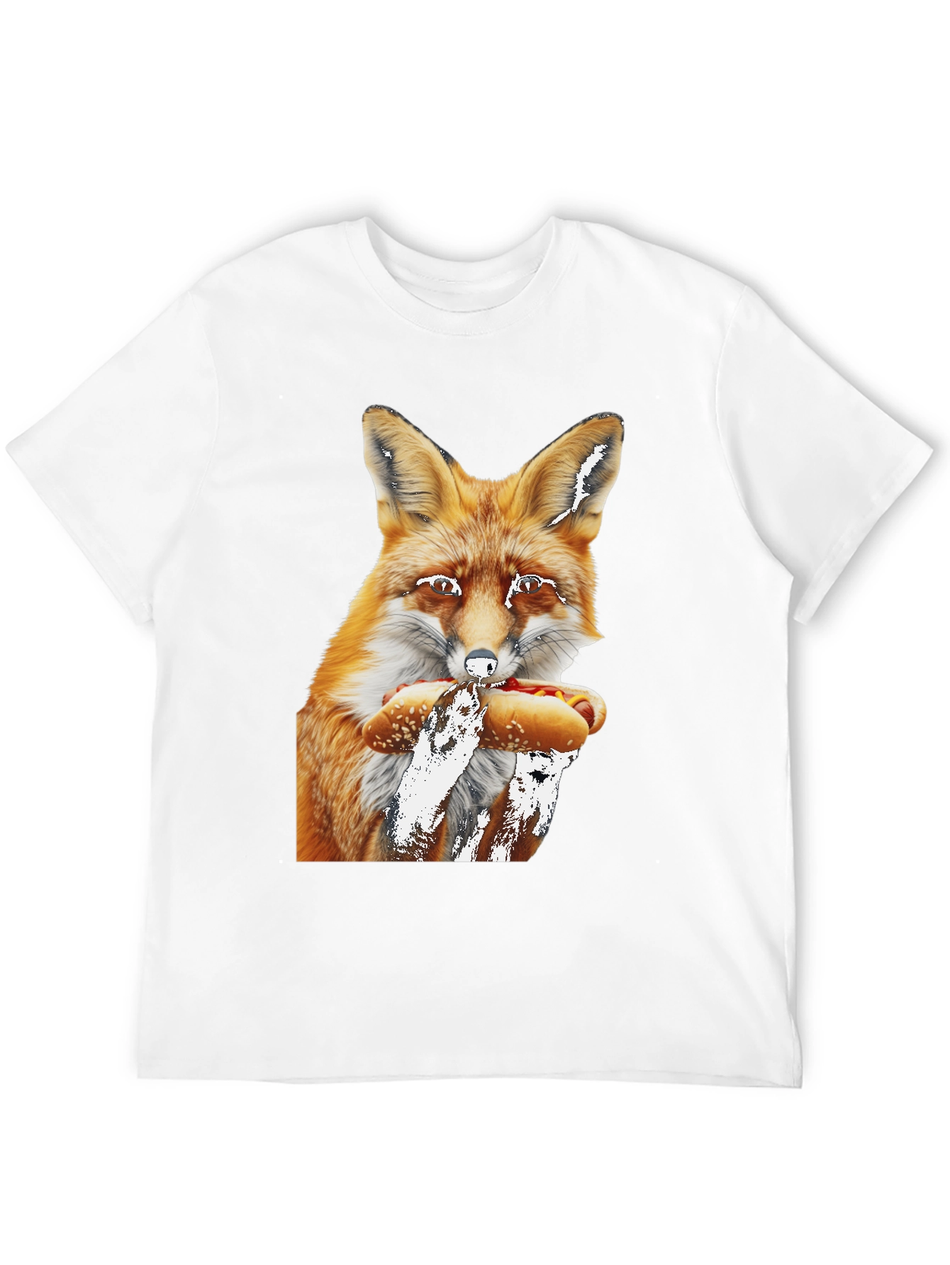 Fox Eating Hotdog Graphic Tee