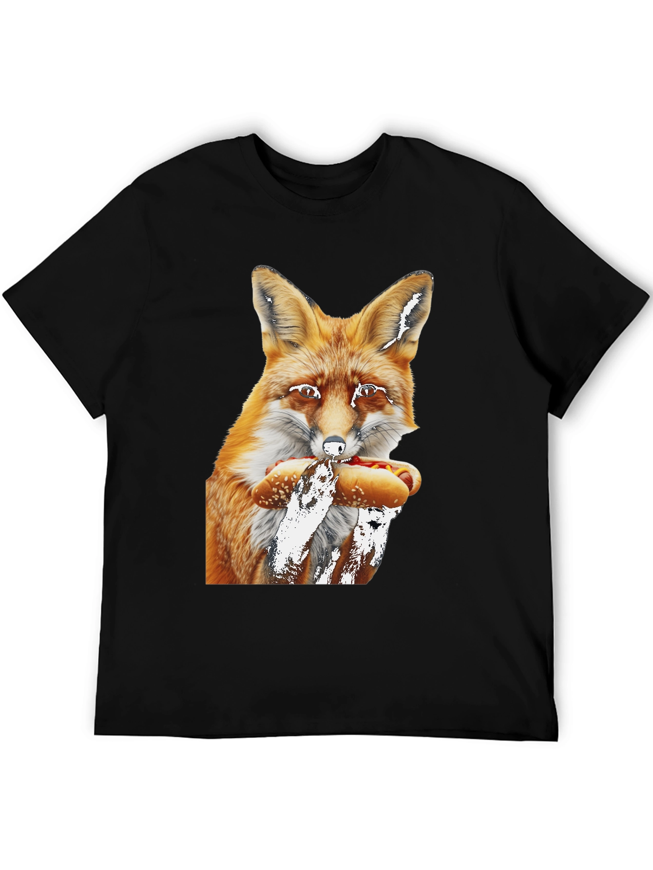 Fox Eating Hotdog Graphic Tee