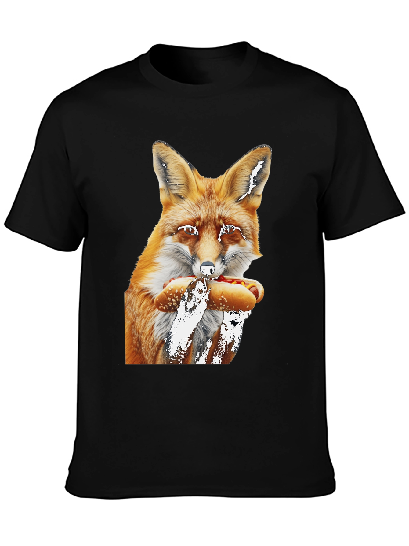 Fox Eating Hotdog Graphic Tee