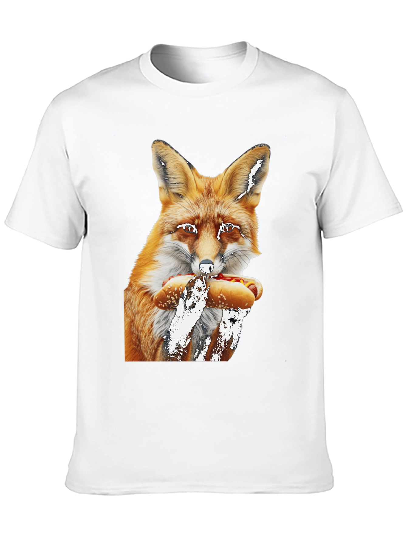 Fox Eating Hotdog Graphic Tee