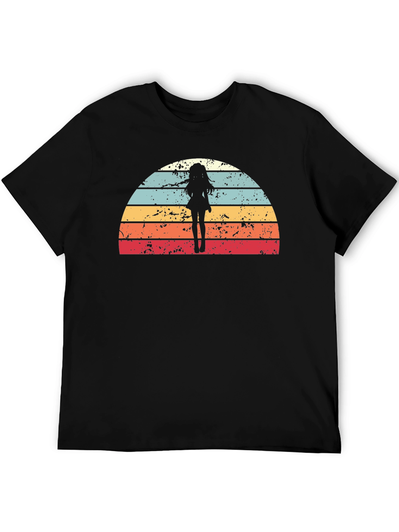 Retro Anime Girl Sunset T-Shirt