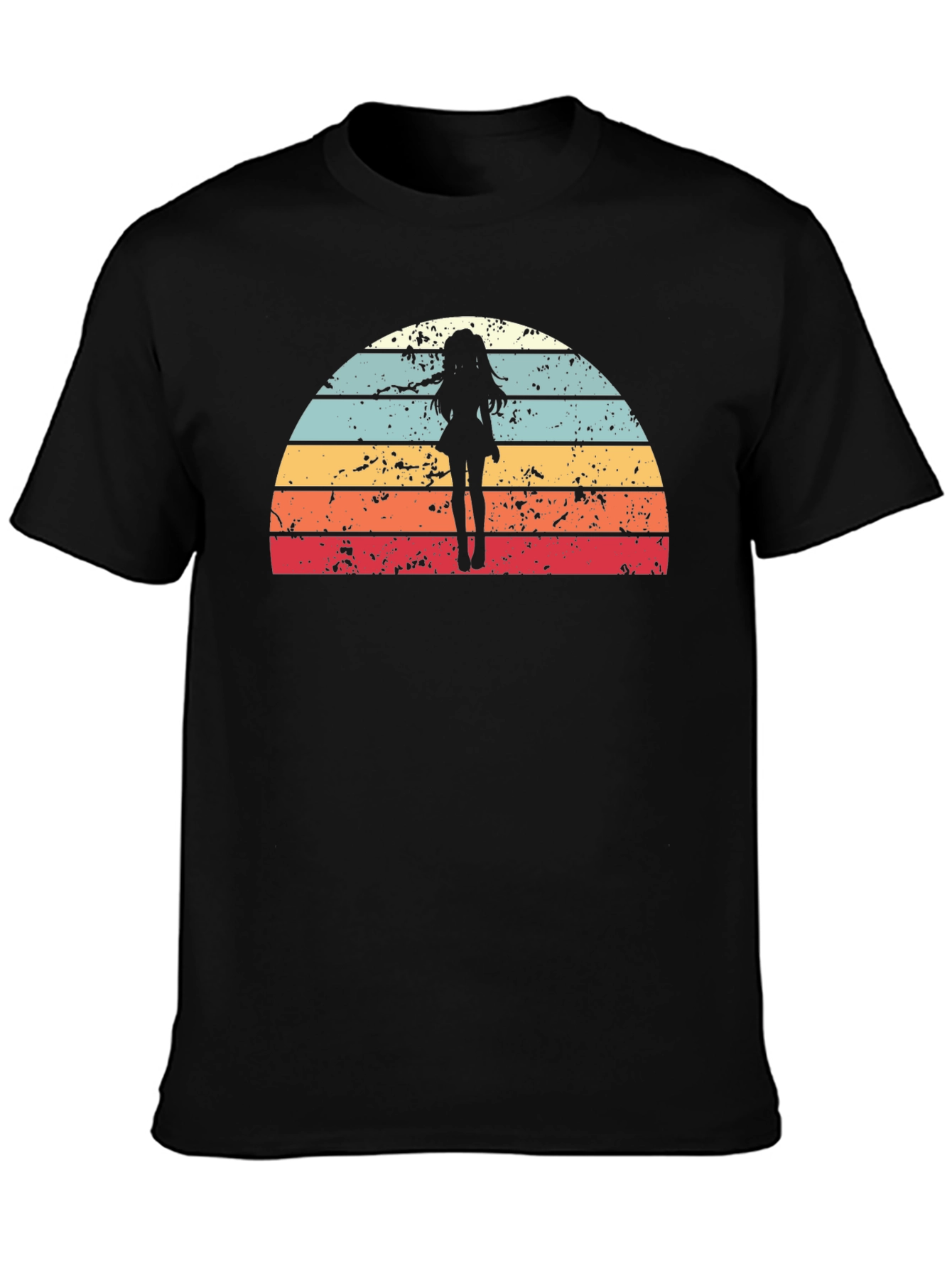 Retro Anime Girl Sunset T-Shirt