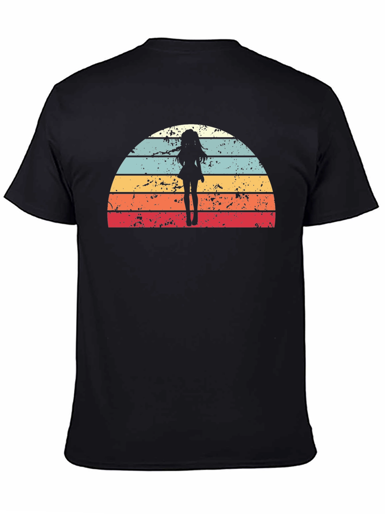 Retro Anime Girl Sunset T-Shirt