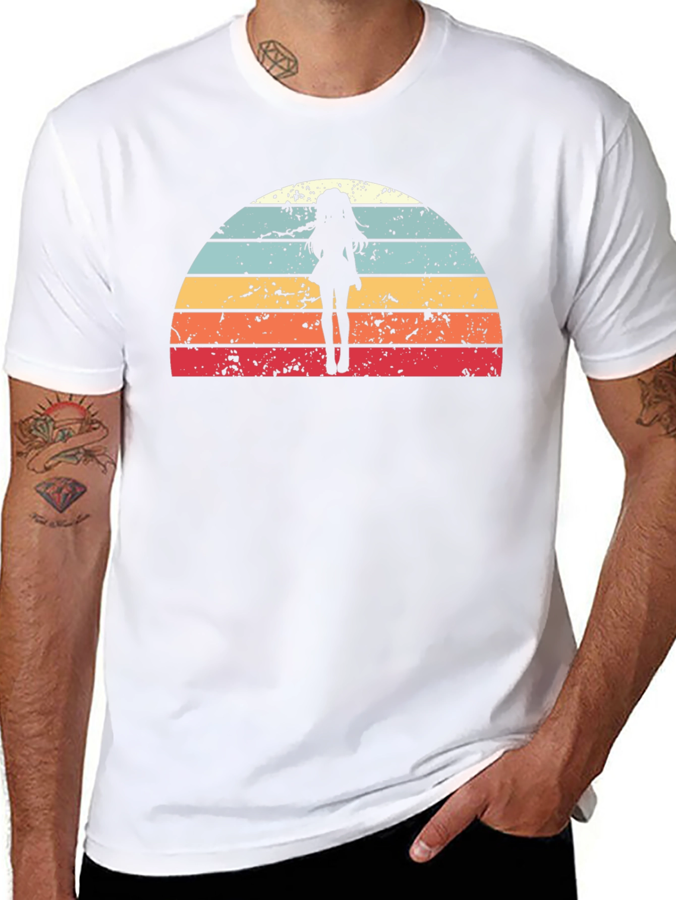 Retro Anime Girl Sunset T-Shirt