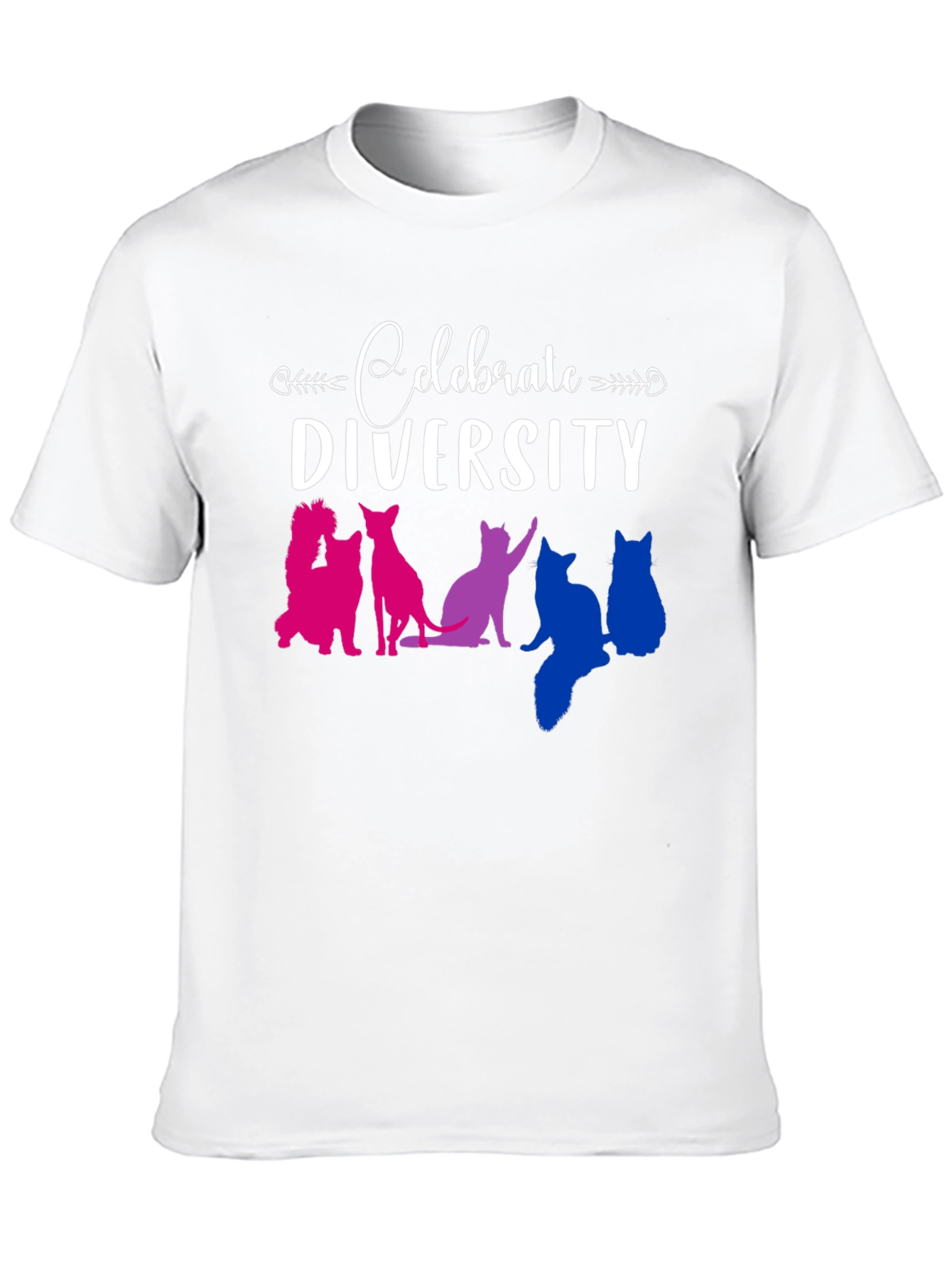 Celebrate Diversity Cat Graphic T-Shirt