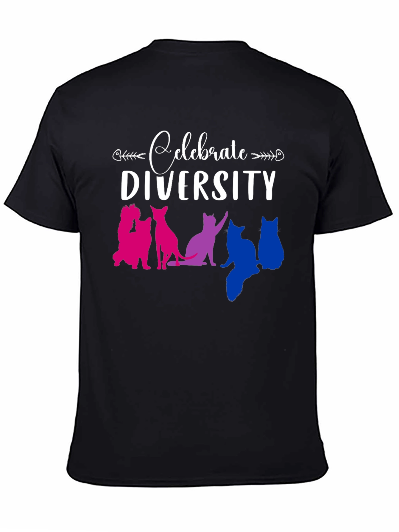 Celebrate Diversity Cat Graphic T-Shirt