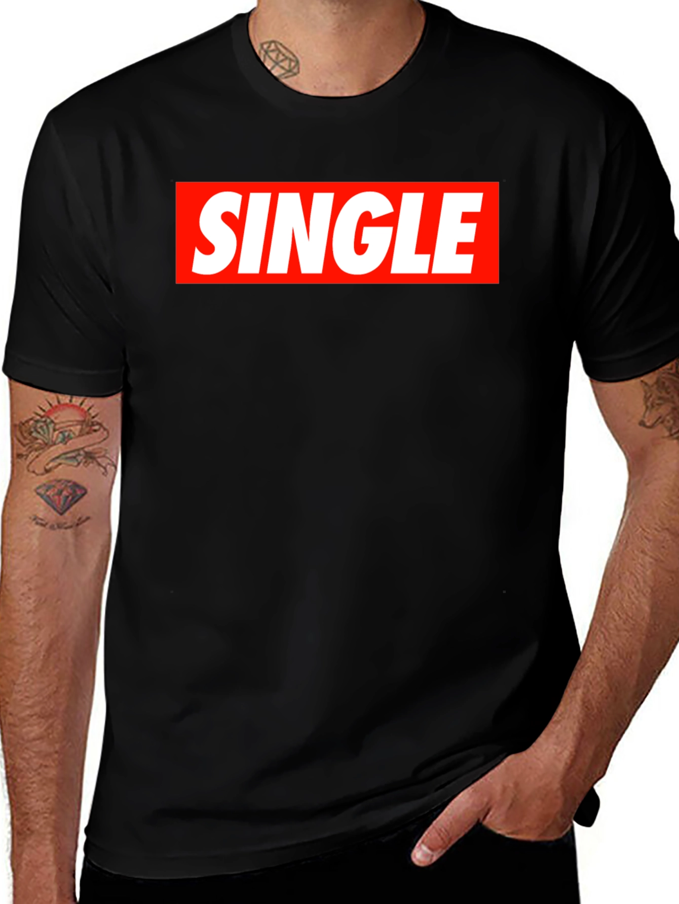 Single Red Box Black T-Shirt
