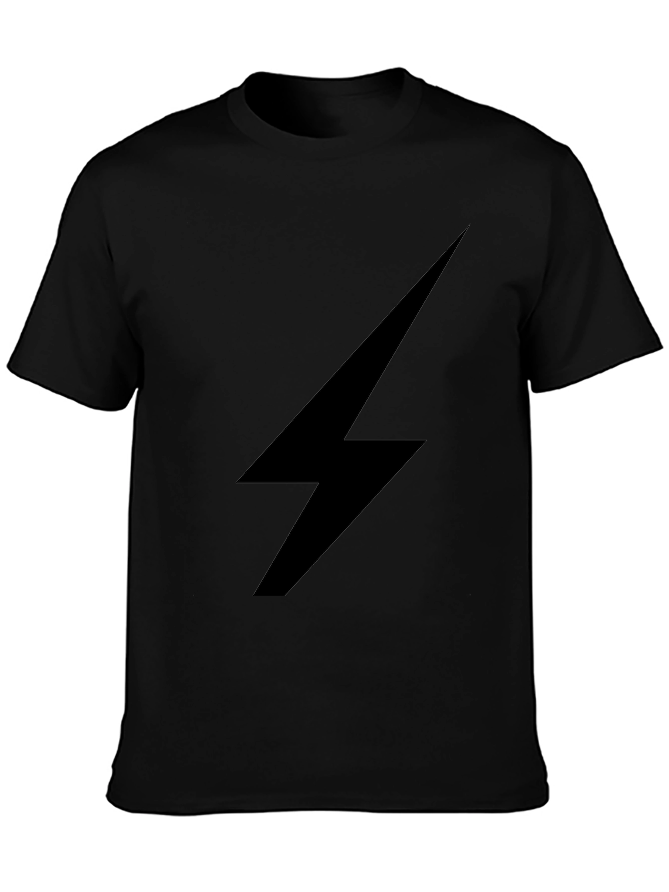 Black T-Shirt with Lightning Bolt Design