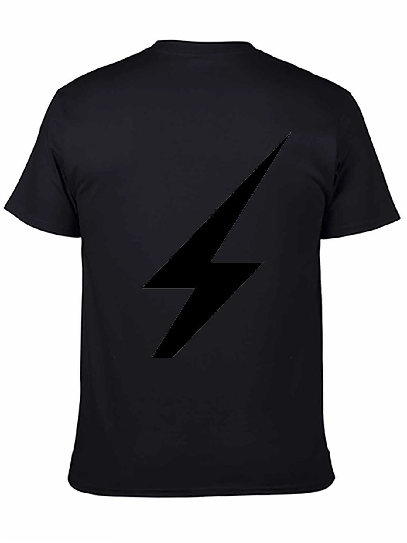 Black T-Shirt with Lightning Bolt Design