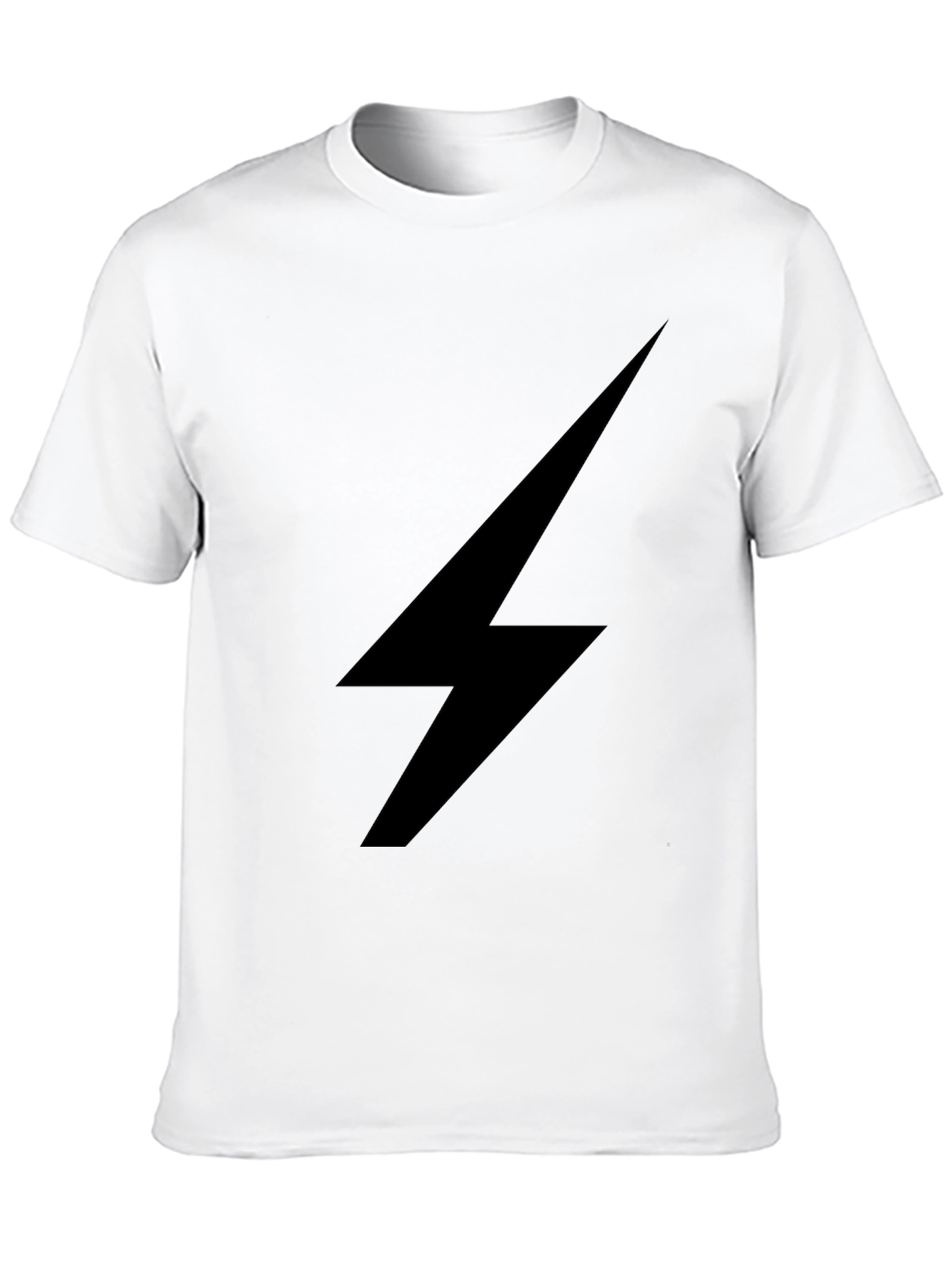 Black T-Shirt with Lightning Bolt Design
