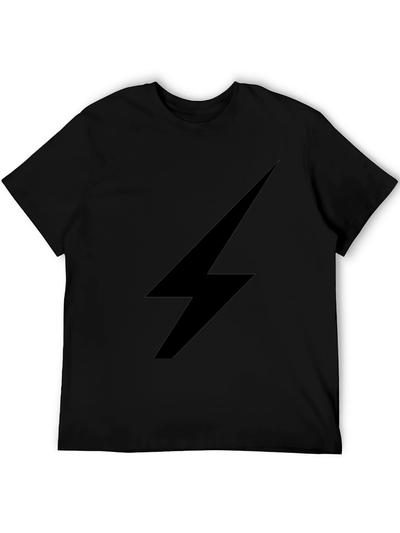 Black T-Shirt with Lightning Bolt Design