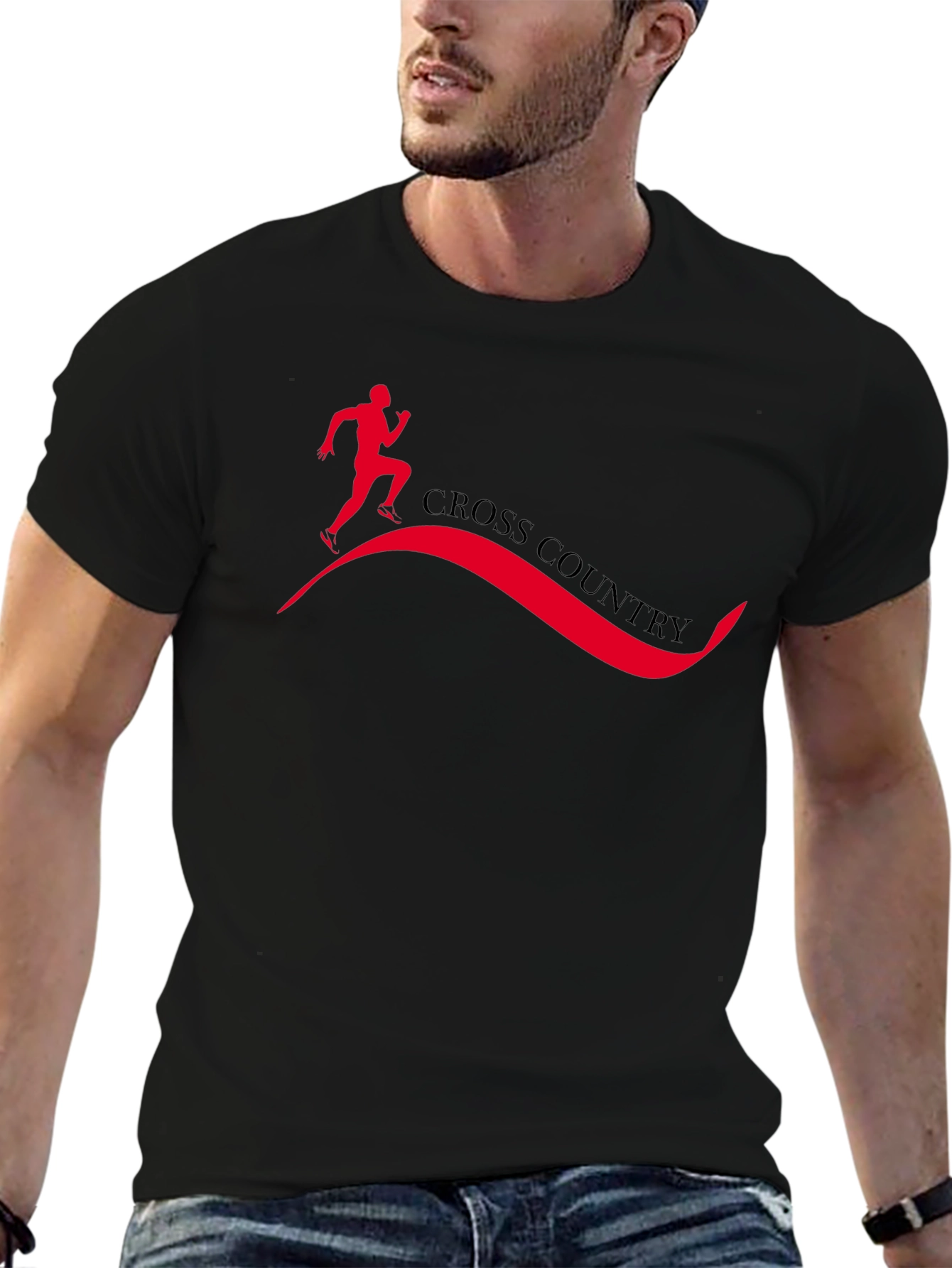 Cross Country Runner Graphic Tee - Black