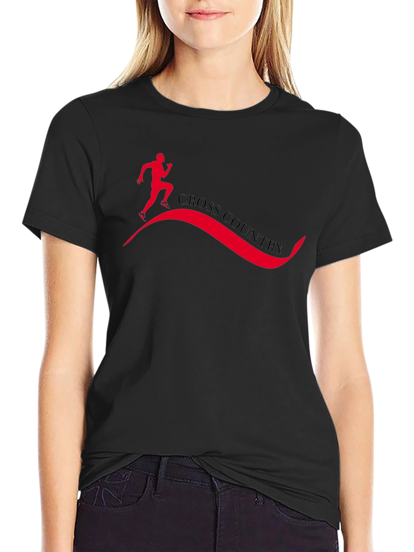 Cross Country Runner Graphic Tee - Black