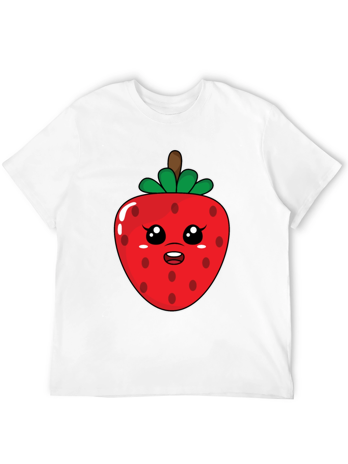 Kawaii Strawberry Graphic Tee - Black