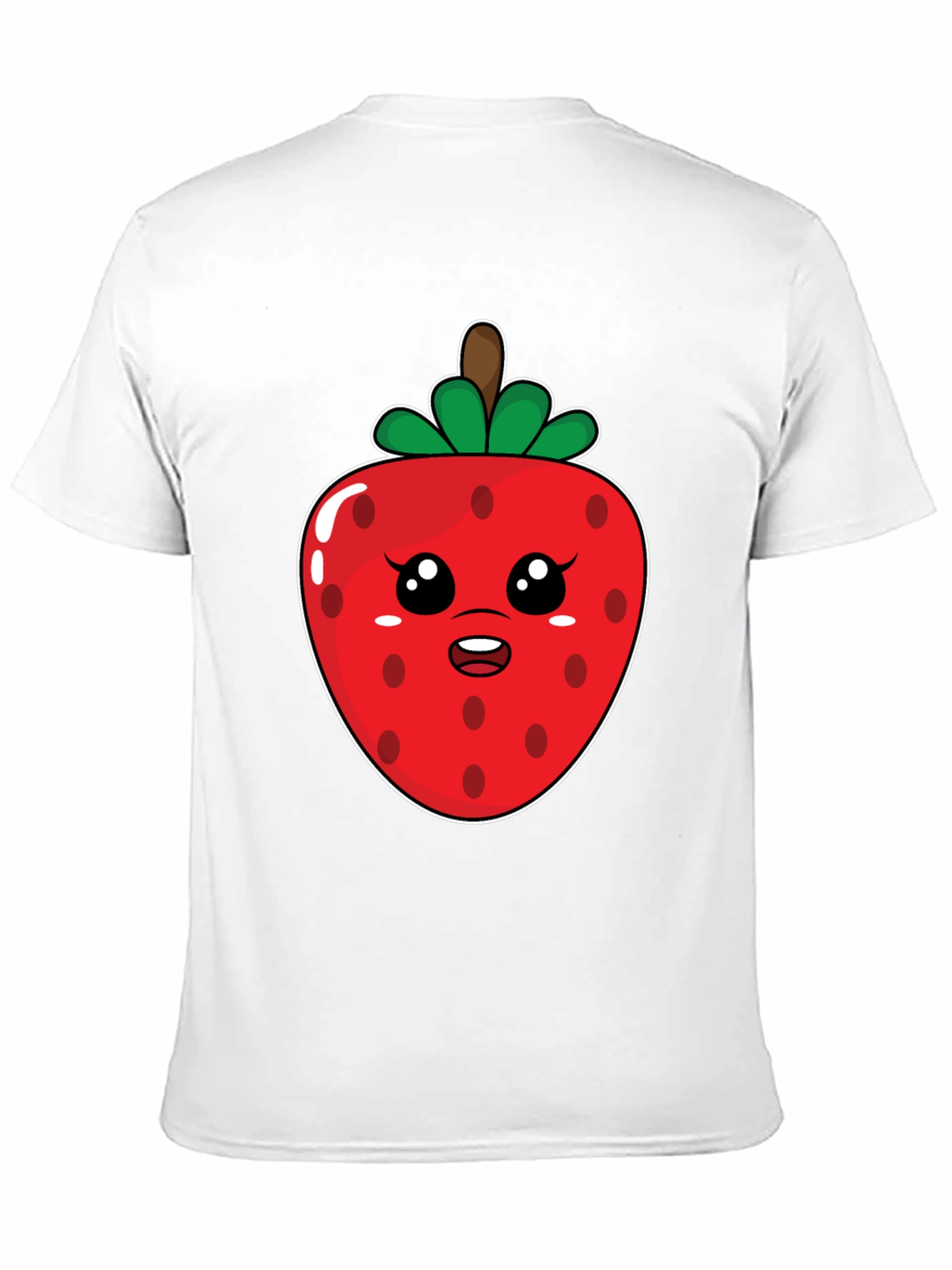 Kawaii Strawberry Graphic Tee - Black