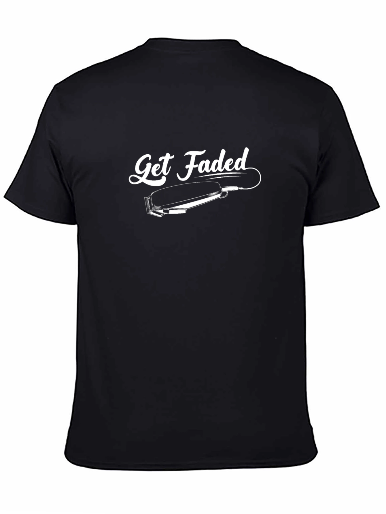 Get Faded Barber Graphic Tee - Black Cotton