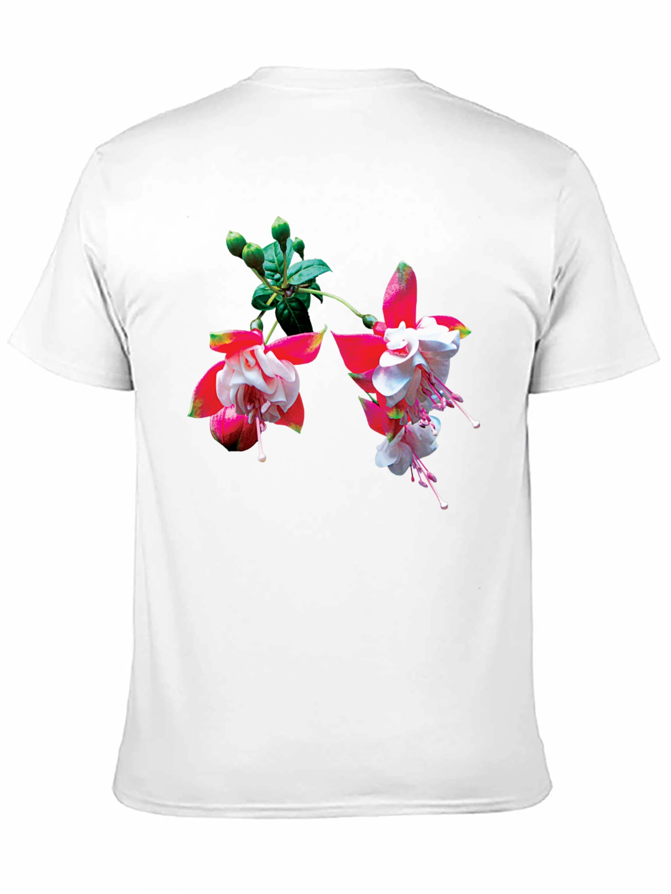 Floral Print Black T-Shirt - Casual Wear