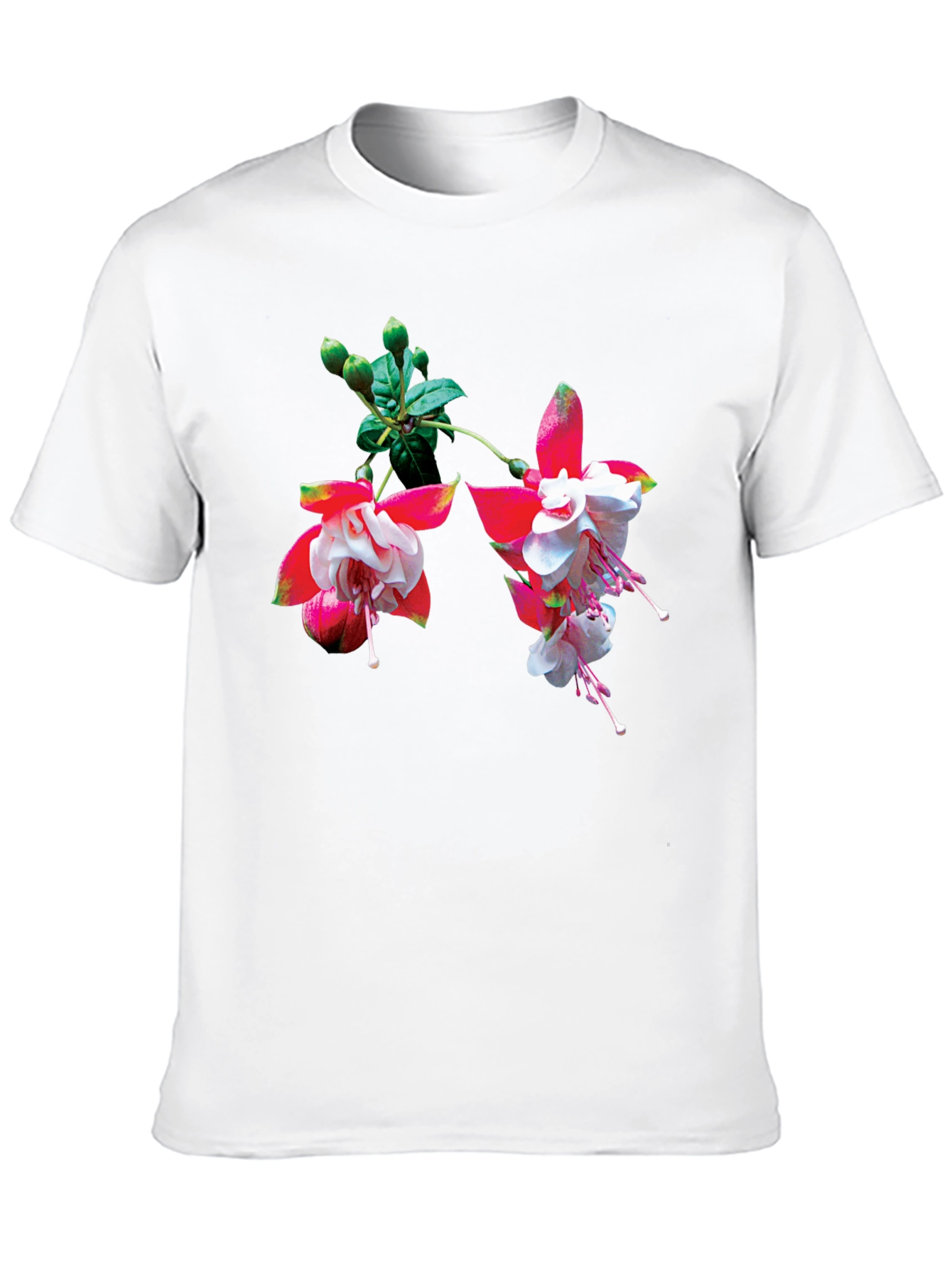 Floral Print Black T-Shirt - Casual Wear