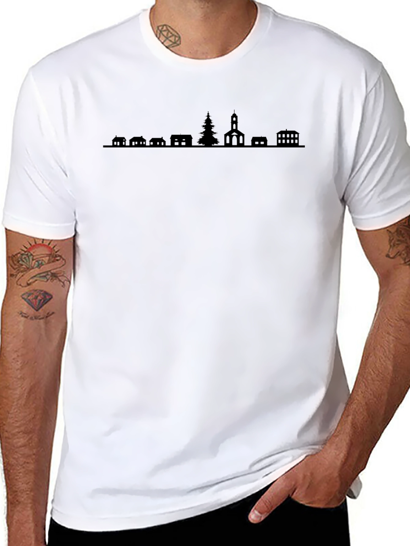 Cityscape Silhouette Tee - Urban Style