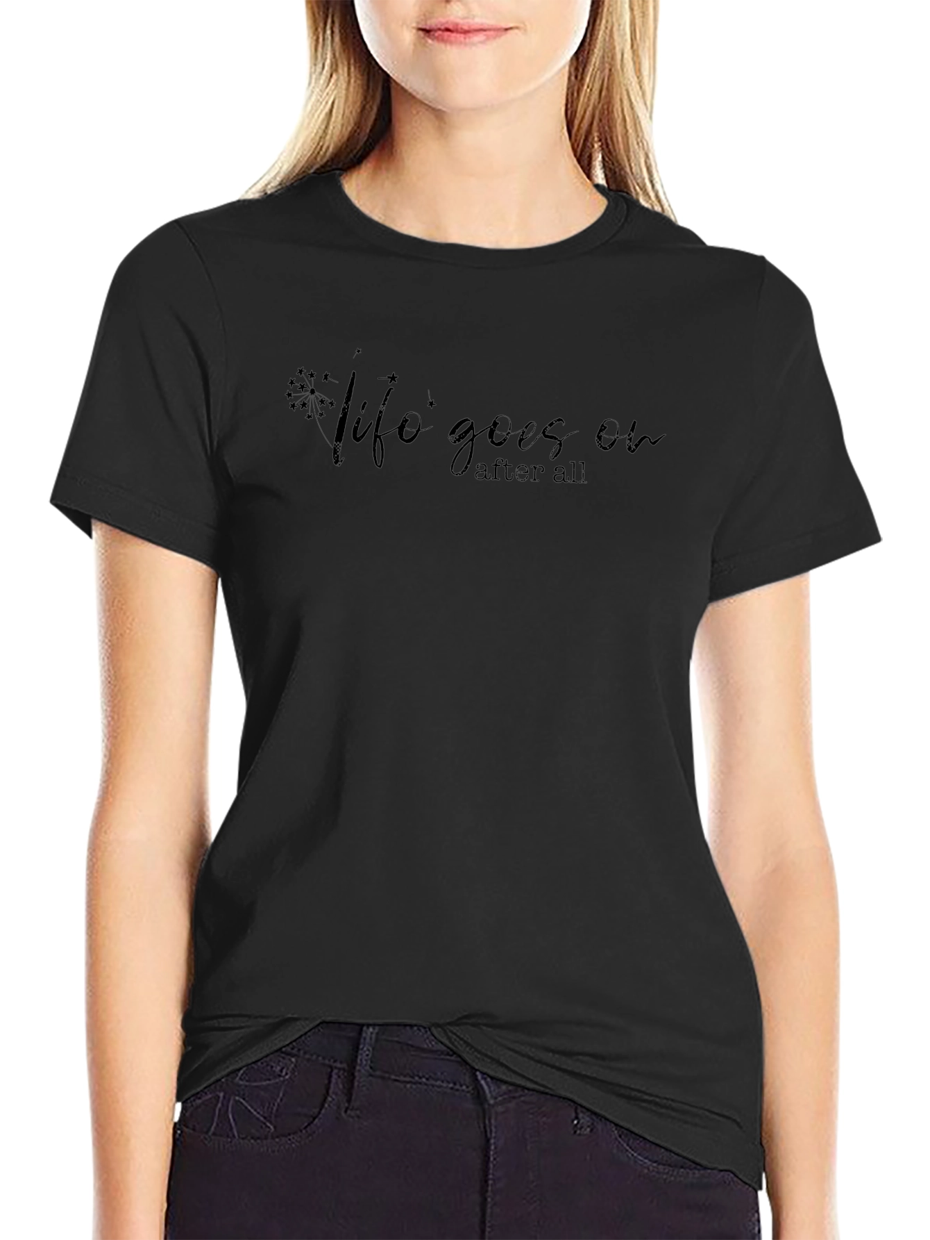 Life Goes On Black Graphic Tee