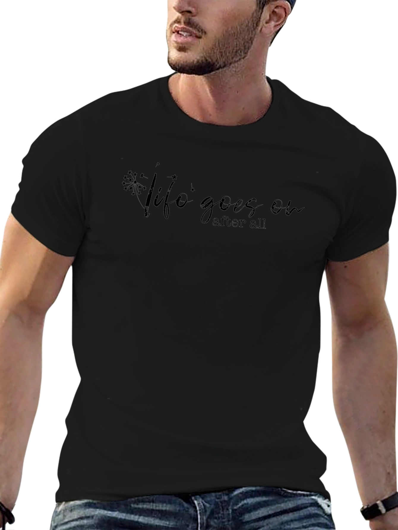 Life Goes On Black Graphic Tee