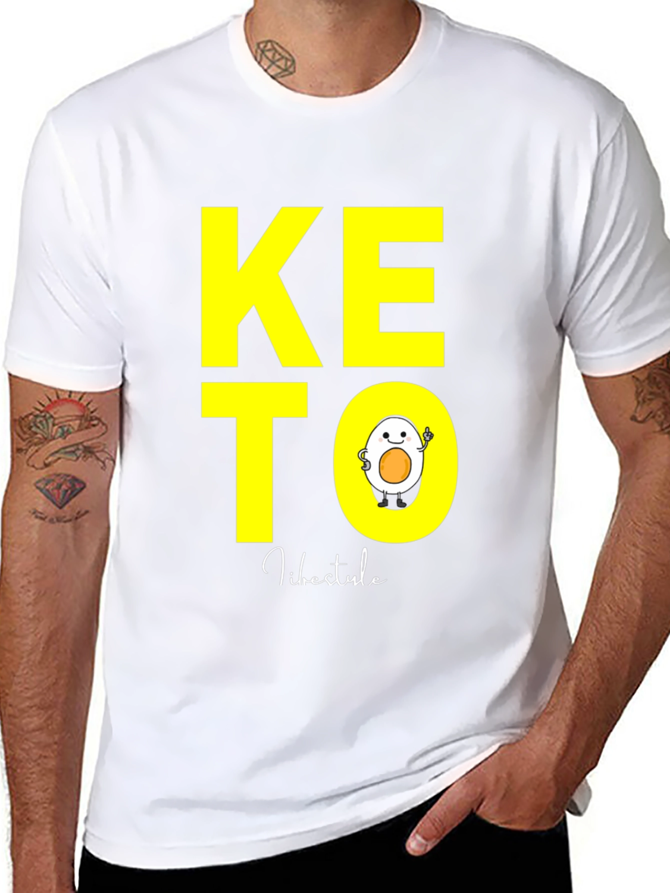 Keto Lifestyle T-Shirt with Egg Design