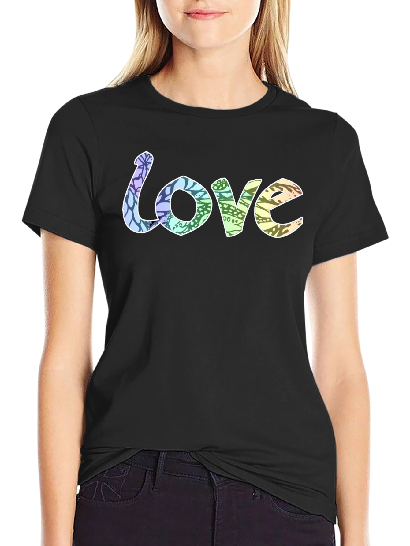 Love Graphic Print Tee - Black