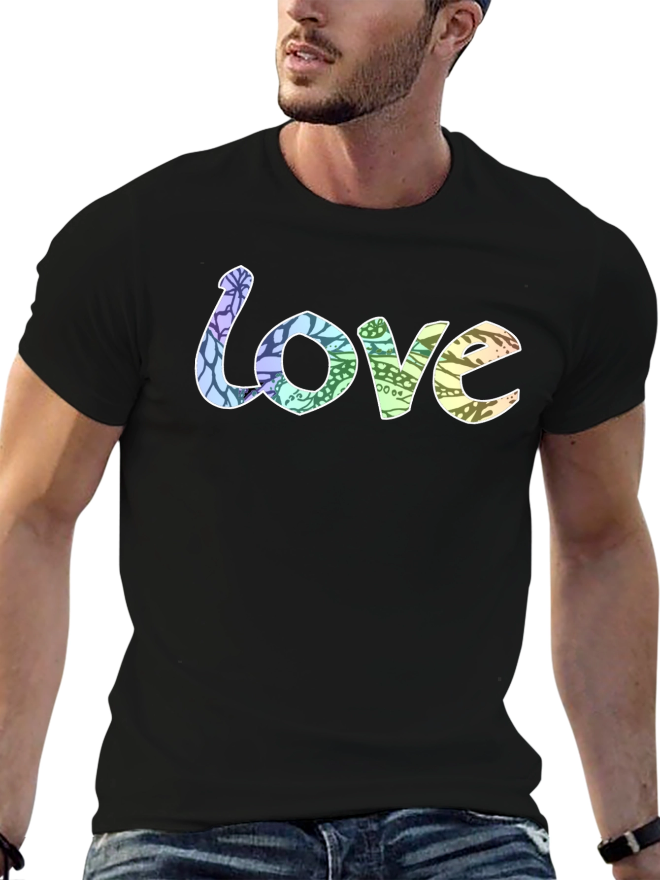 Love Graphic Print Tee - Black