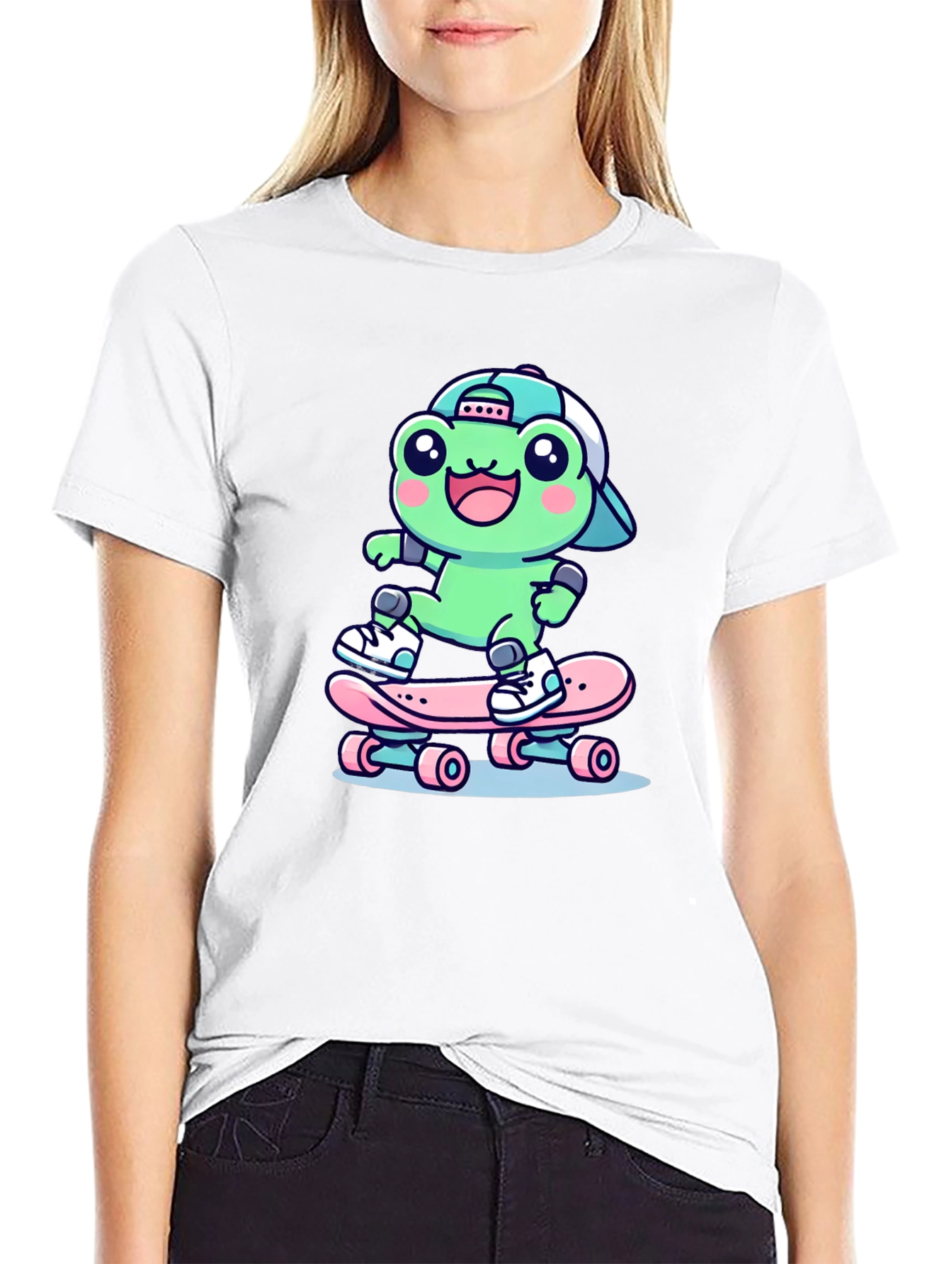 Cool Frog Skateboarder Graphic Tee