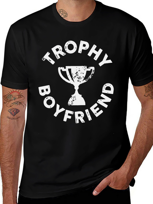 Trophy Boyfriend Graphic Tee - Black Cotton T-Shirt