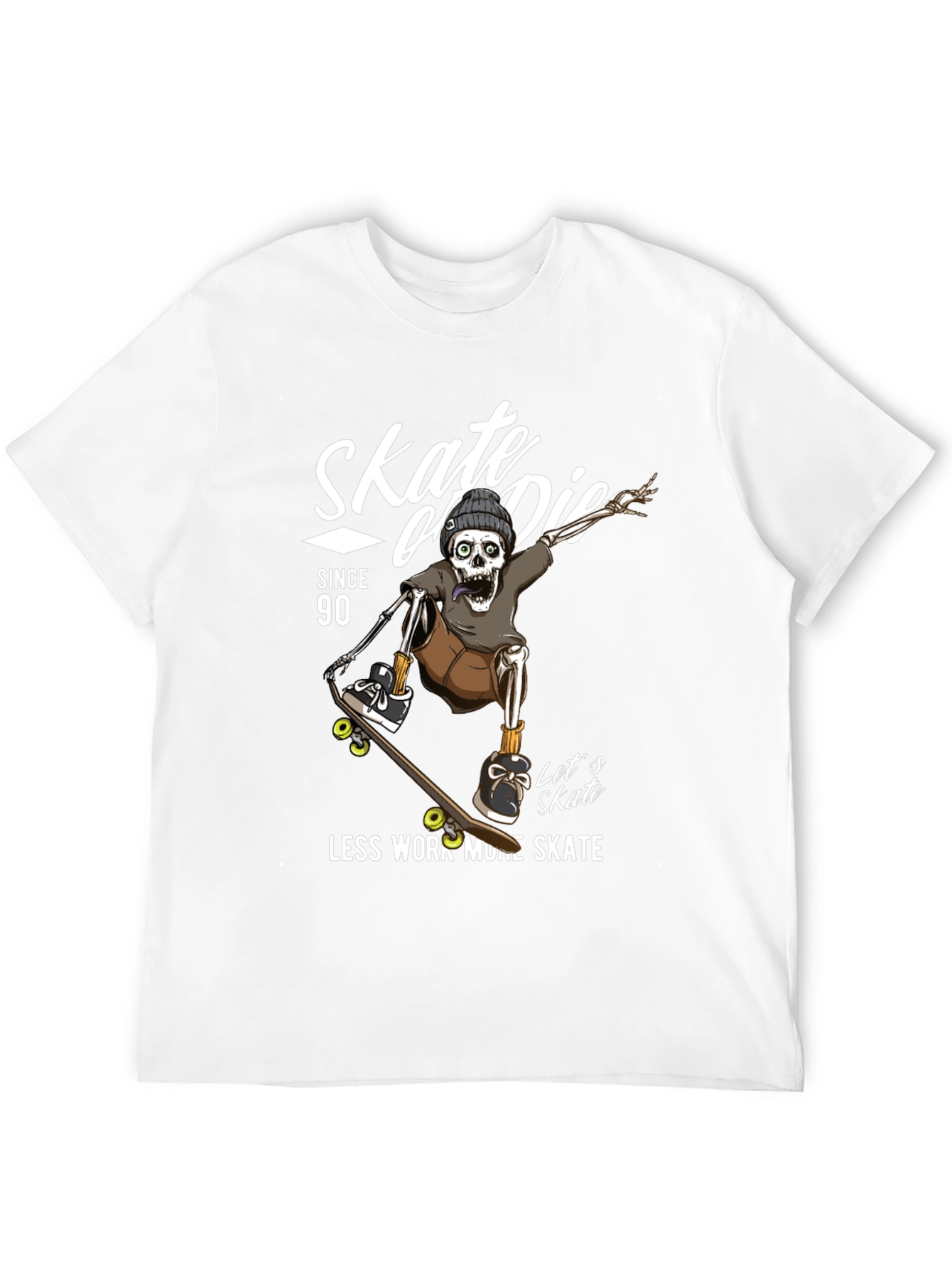 Skate or Die Skeleton Graphic T-Shirt