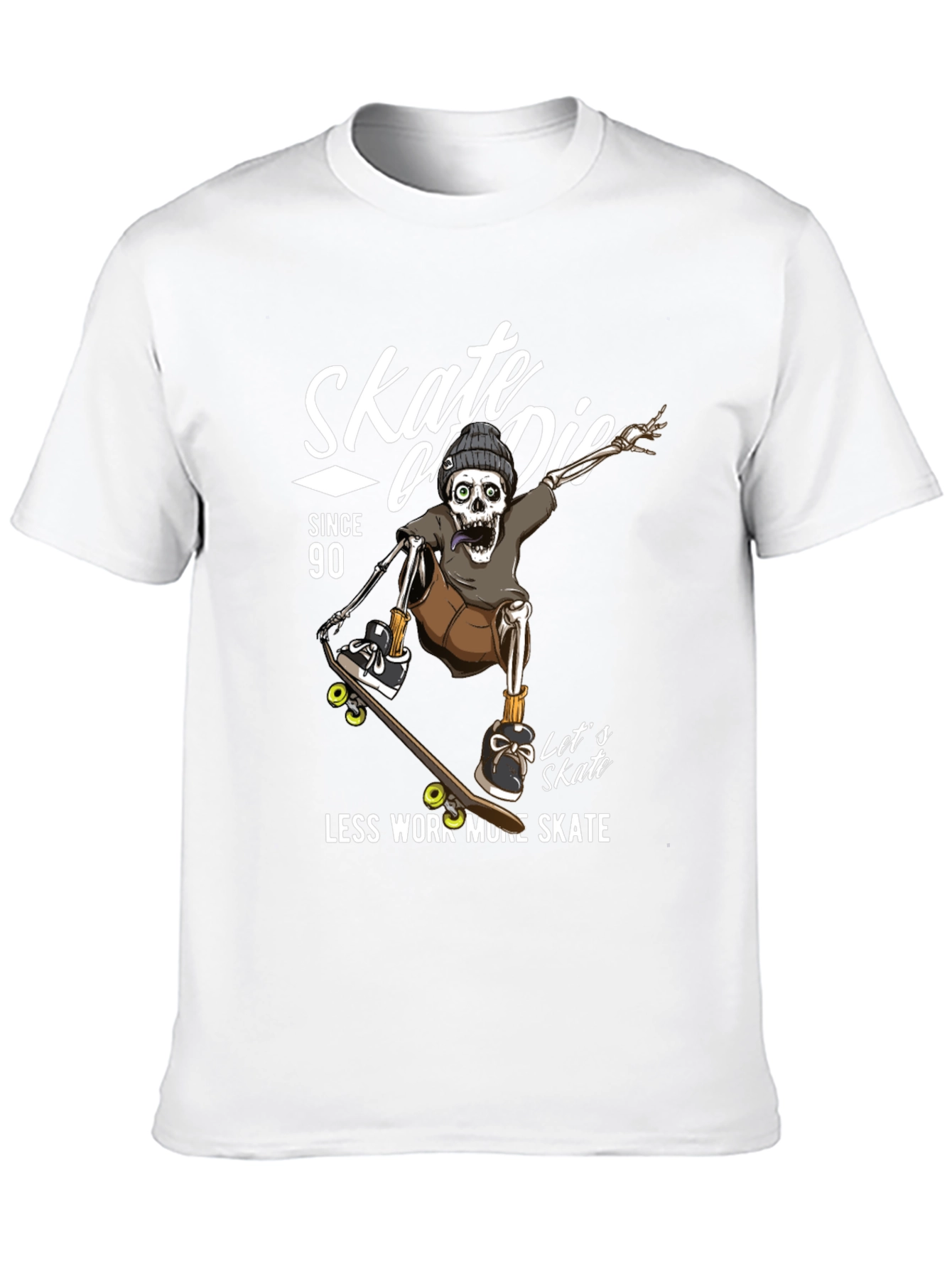 Skate or Die Skeleton Graphic T-Shirt