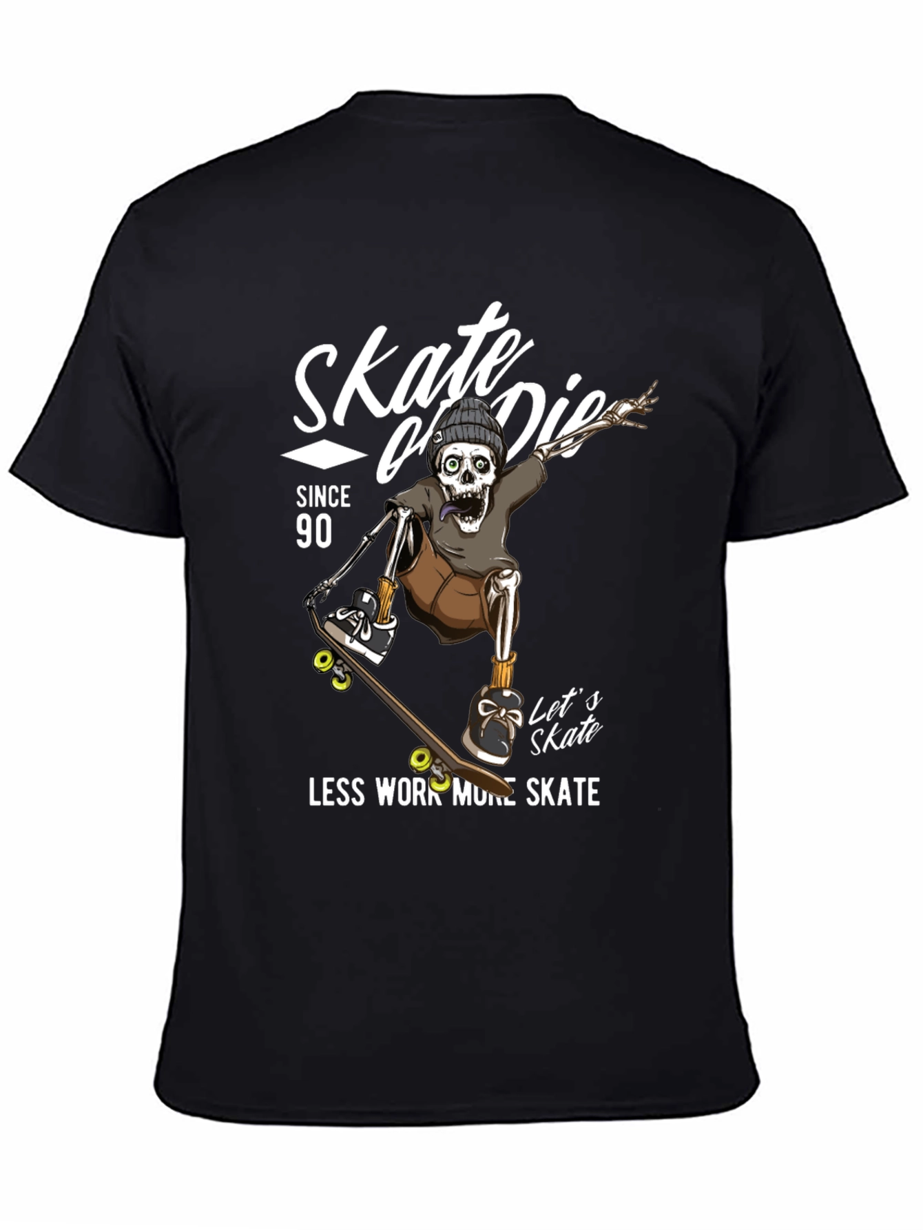 Skate or Die Skeleton Graphic T-Shirt