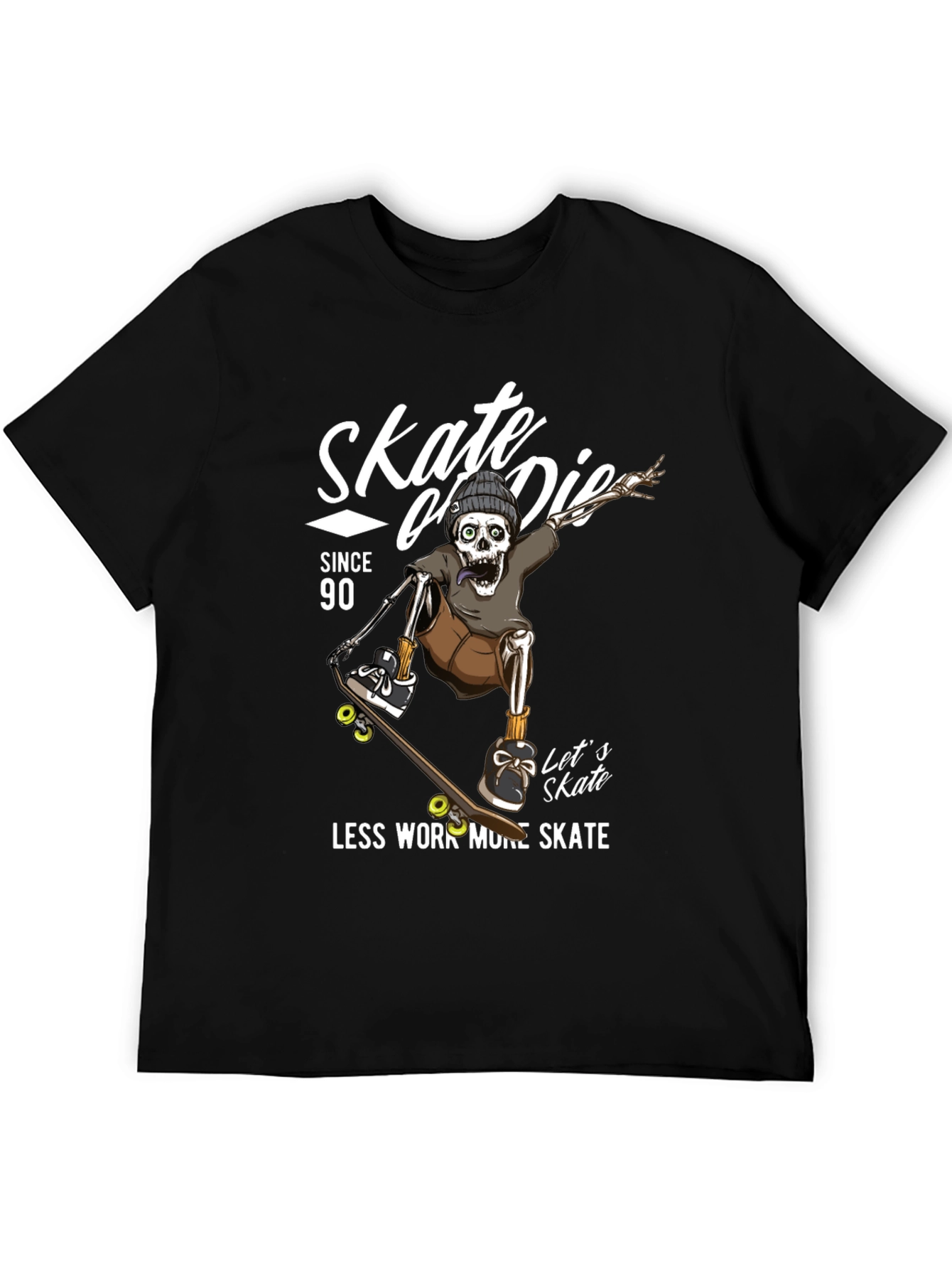 Skate or Die Skeleton Graphic T-Shirt