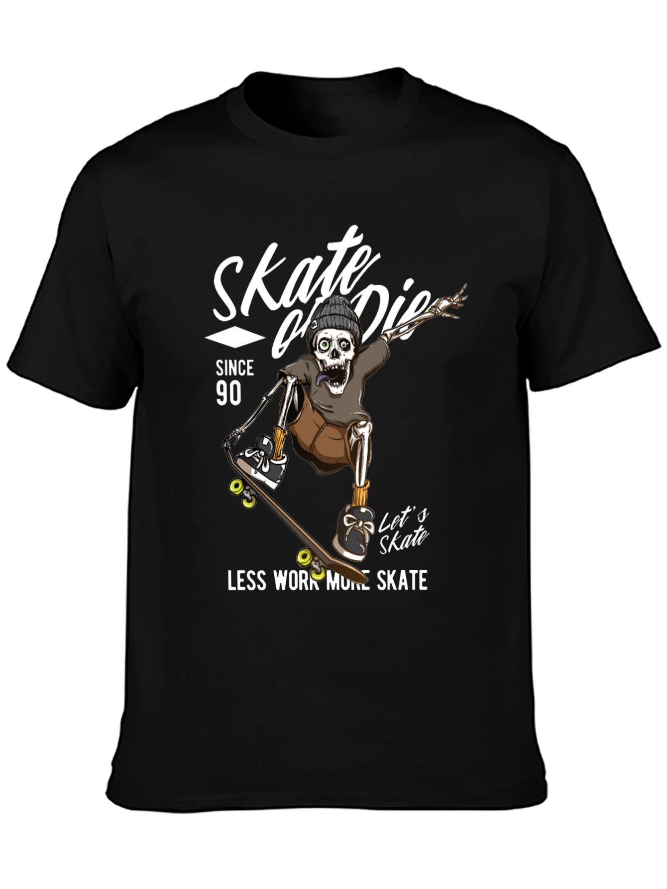 Skate or Die Skeleton Graphic T-Shirt