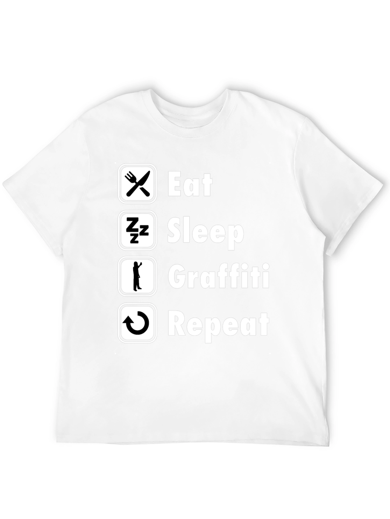 Eat Sleep Graffiti Repeat Graphic Tee - Black