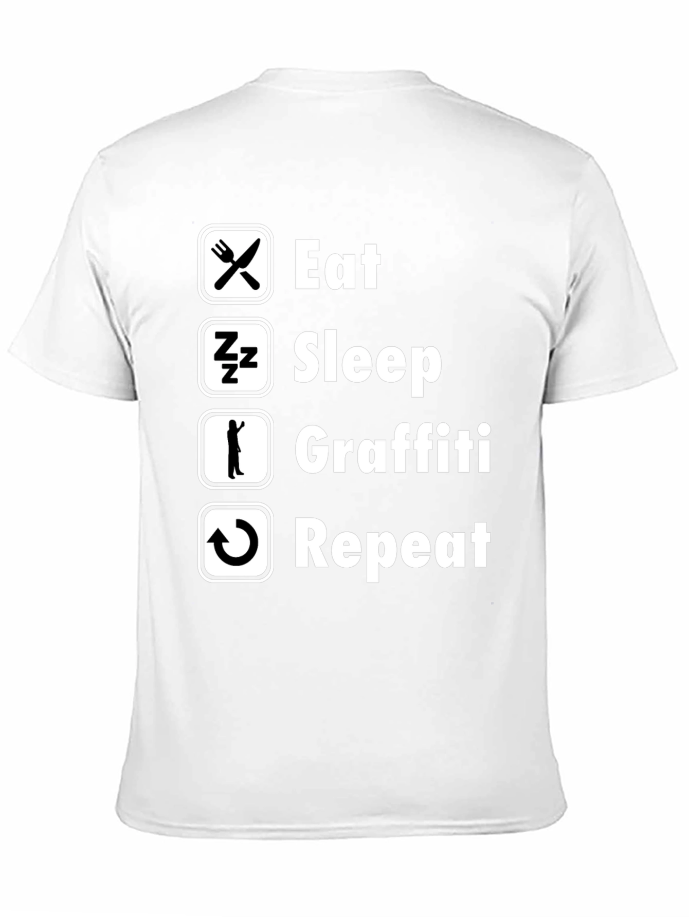 Eat Sleep Graffiti Repeat Graphic Tee - Black
