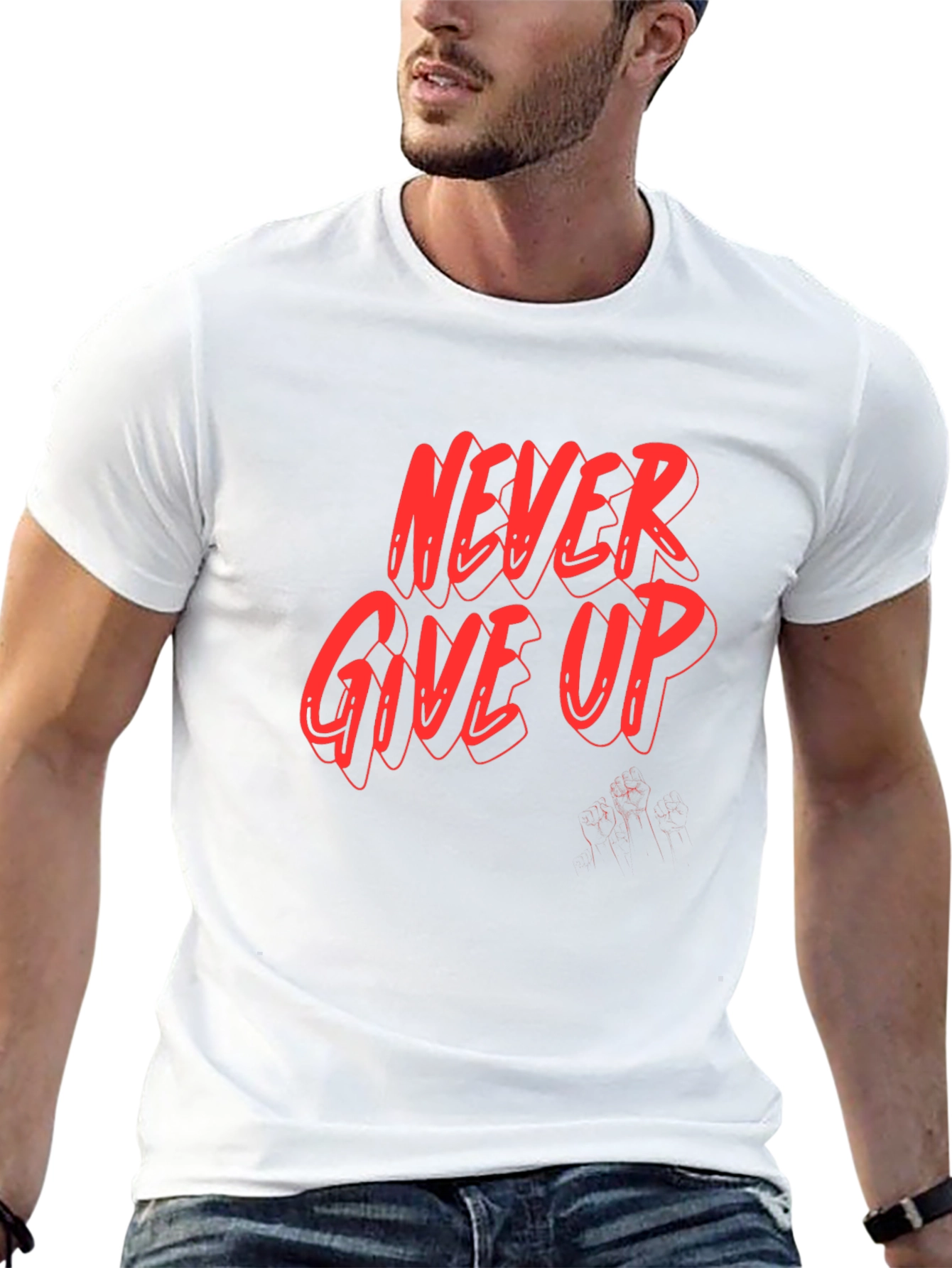 Never Give Up Graphic Tee - Motivation Shirt