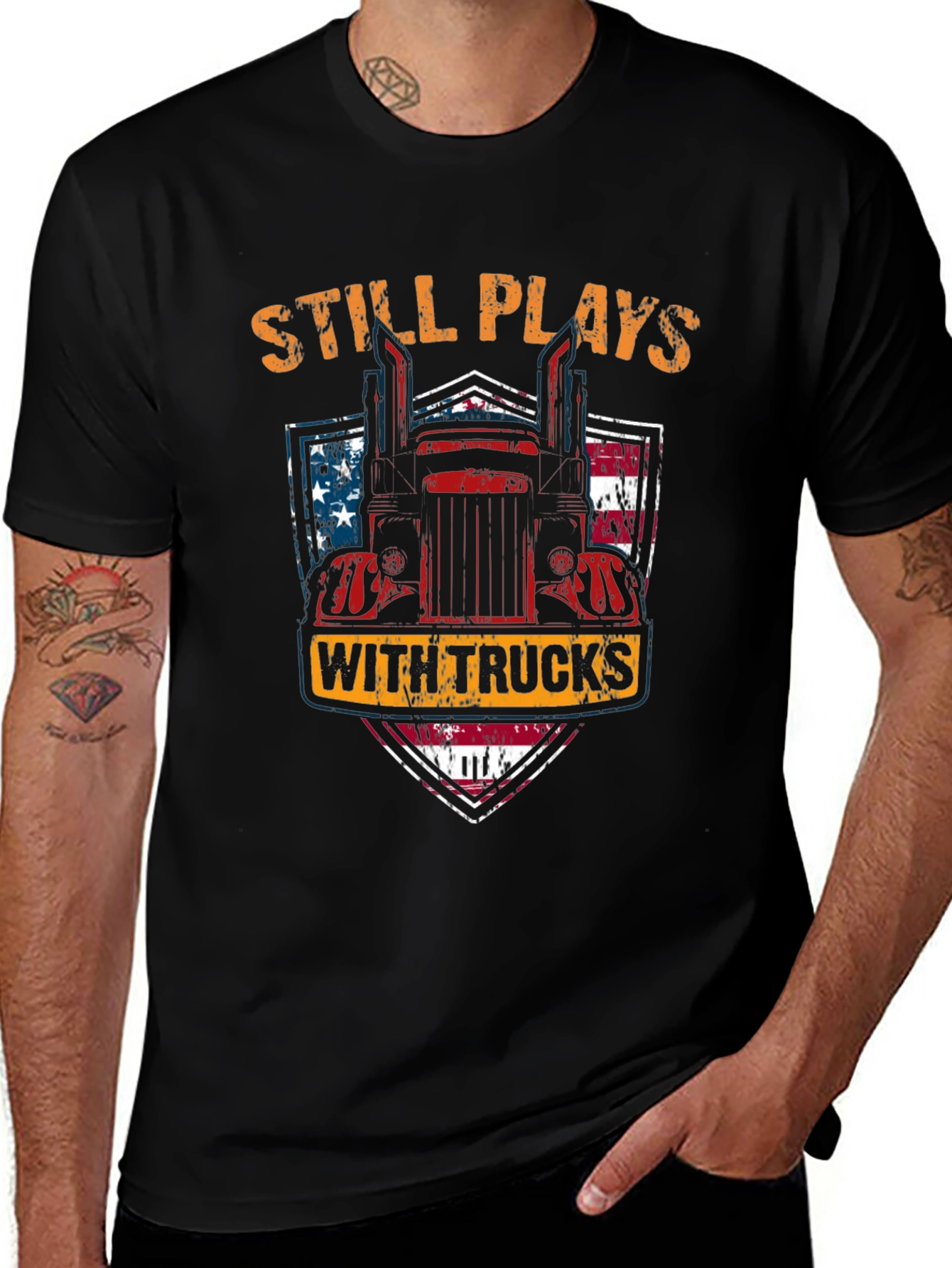 Still Plays with Trucks Mens T-Shirt