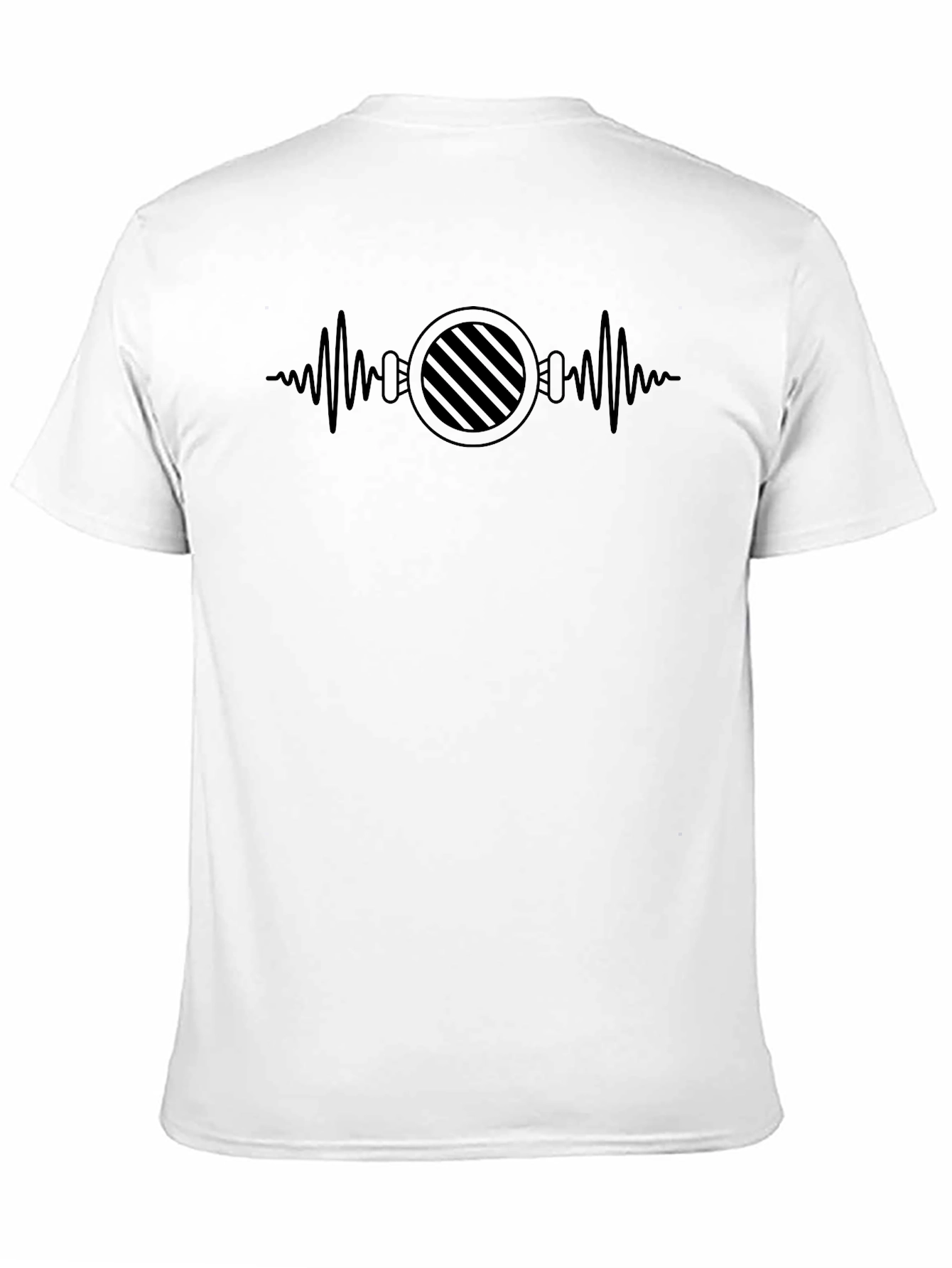 Mens Black Graphic Tee - Sound Wave Barber Design