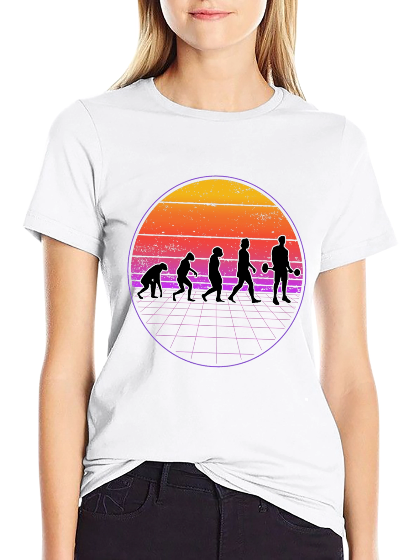 Evolution Gym T-Shirt Retro Weightlifting Tee