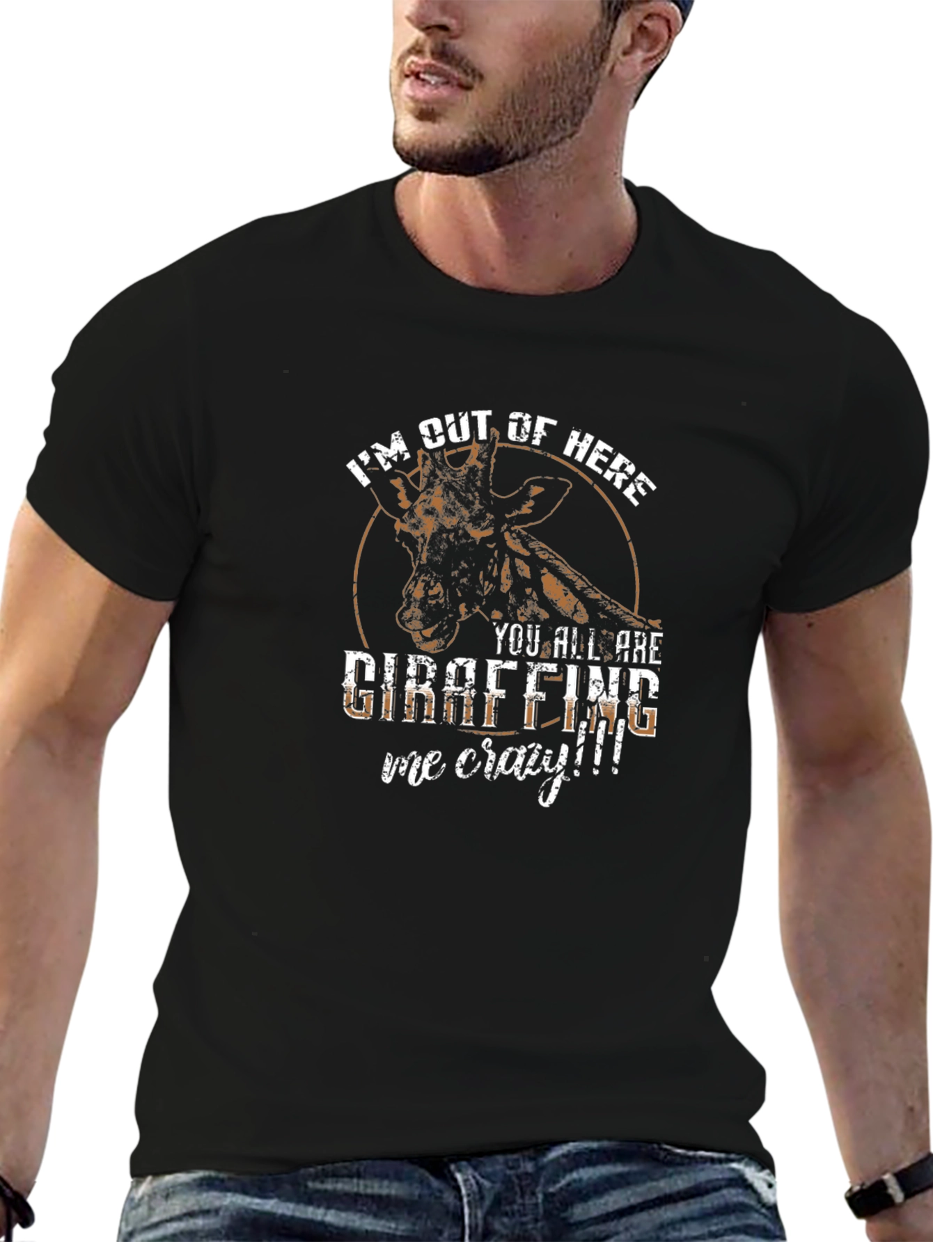 Funny Giraffe Graphic Tee - Im Out Of Here