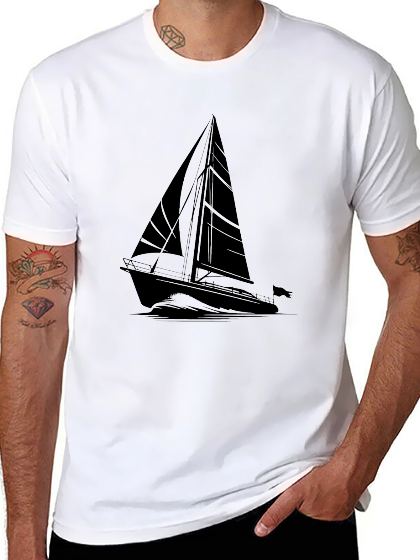 Black Sailboat T-Shirt