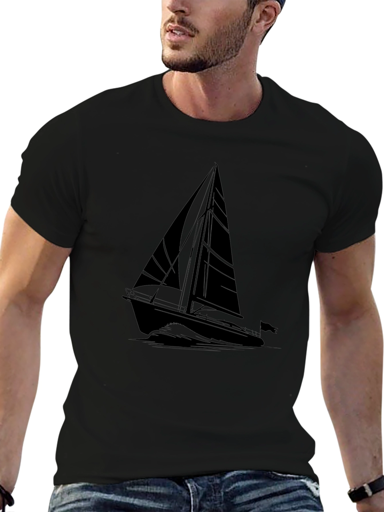 Black Sailboat T-Shirt