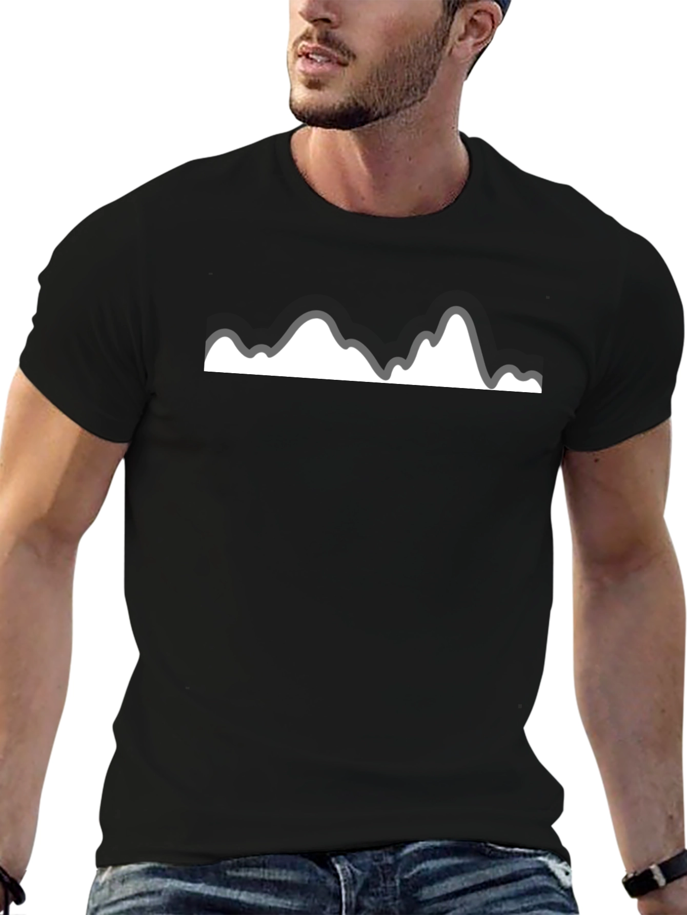 Mountain Range Graphic Tee - Mens Black T-Shirt