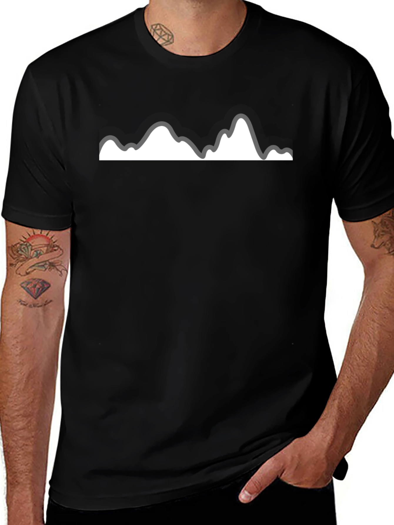 Mountain Range Graphic Tee - Mens Black T-Shirt